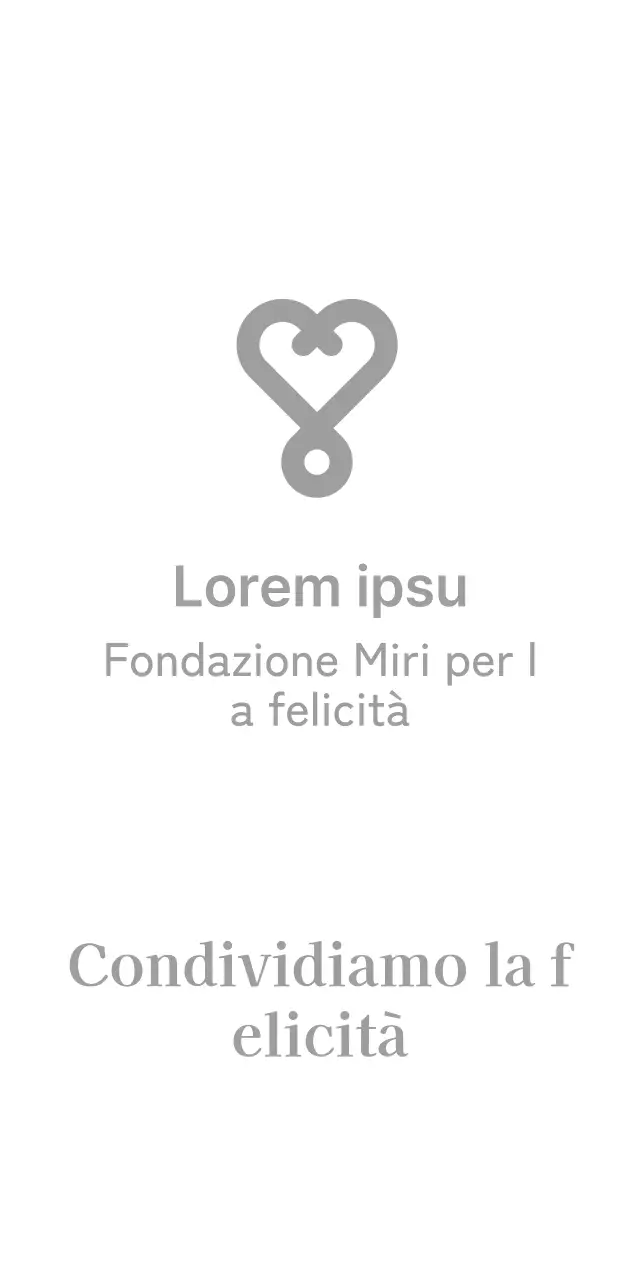 Fondazione Felicità con logo illustrato a cuore per una sensazione di morbidezza e calore