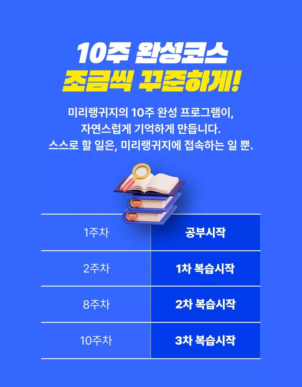 파랑과 노랑의 키치한 영어 강의 할인 프로모션 홍보