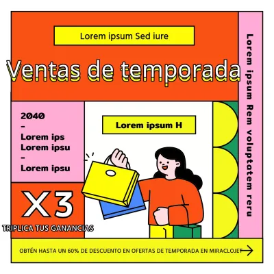 Anuncie una venta de ropa de temporada baja con un estilo de marco saturado y colorido en rojo.