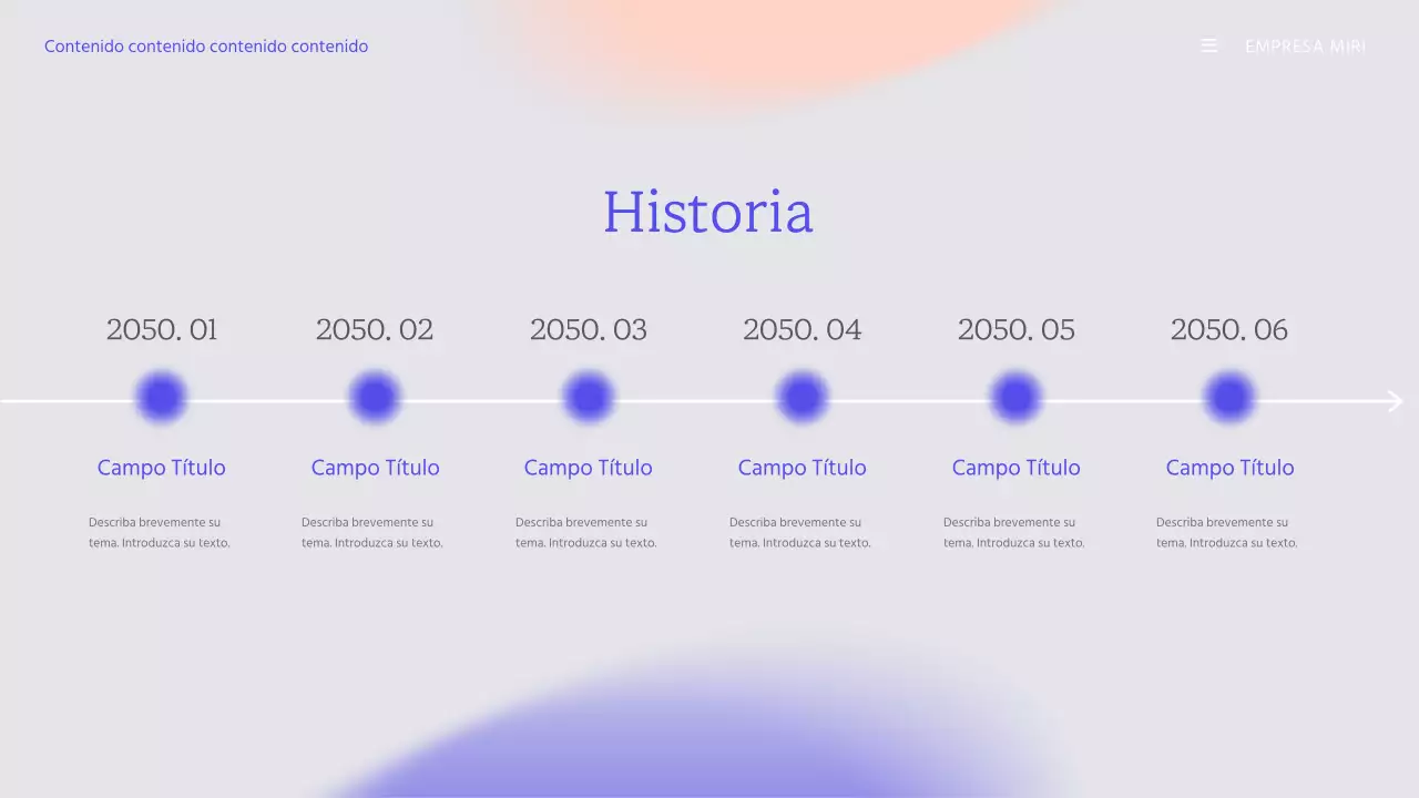 Plantilla de presentación de empresa con degradado violeta