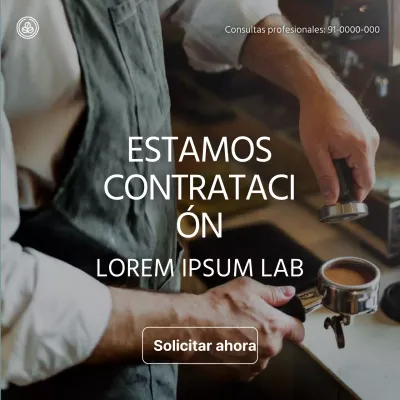 Listado de trabajo de barista con foto de fondo oscuro V2