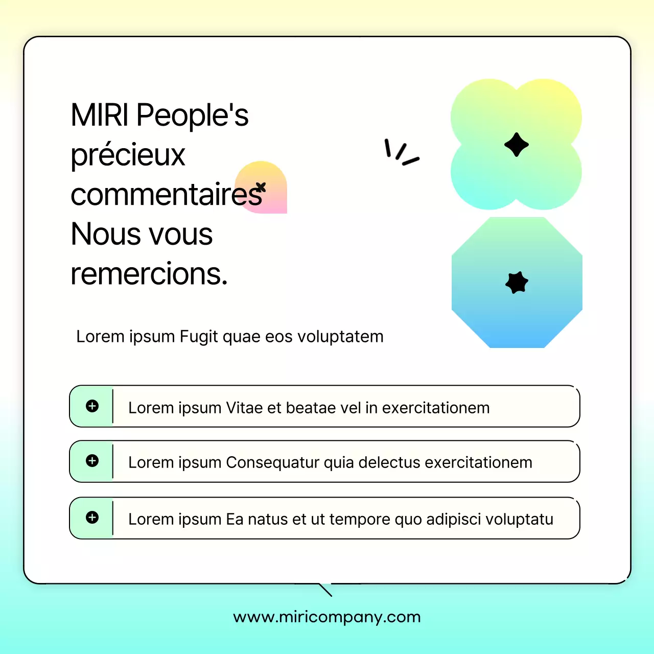 Gradient jaune et bleu clair pour des résultats d'enquête clairs
