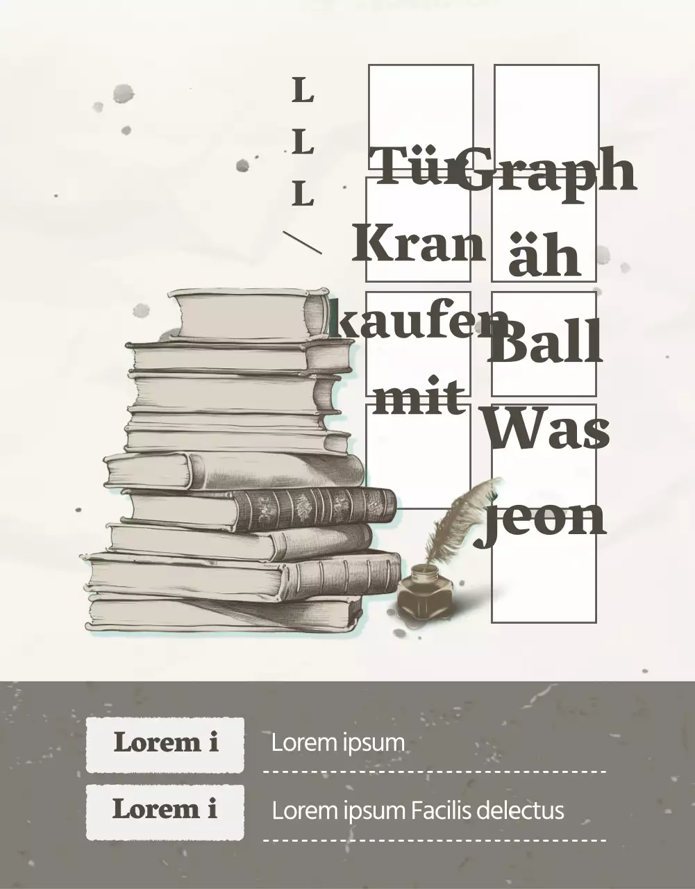 Wir veranstalten einen Wettbewerb für ein literarisches Liebesmotto im schlichten Vintage-Stil in Beige und Braun.
