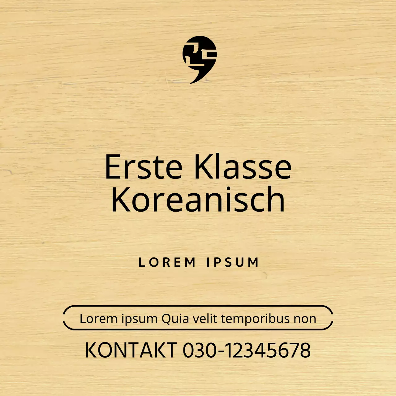 Design einer Sprachschule mit einem schwarzen und einfachen Logo