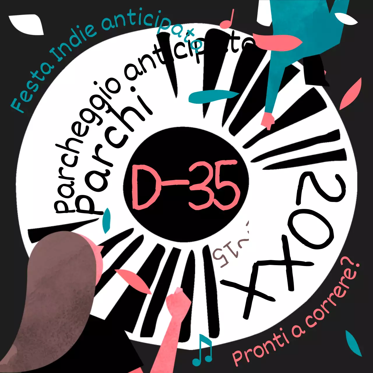 Promuovere il festival con la pop art nera e rosa