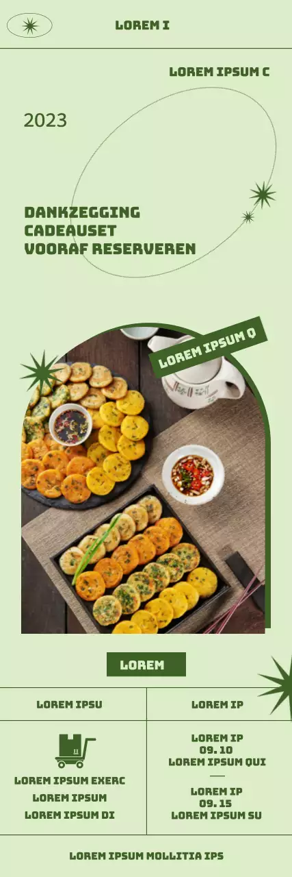 Promoot vooraf reserveren voor een eenvoudig concept assorti handgemaakte set