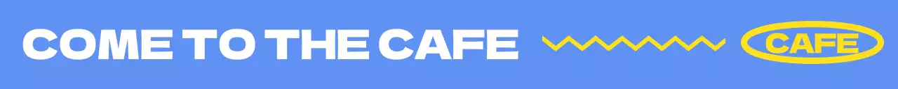 기하학적인 선이 있는 힙한 카페 문구 컨셉