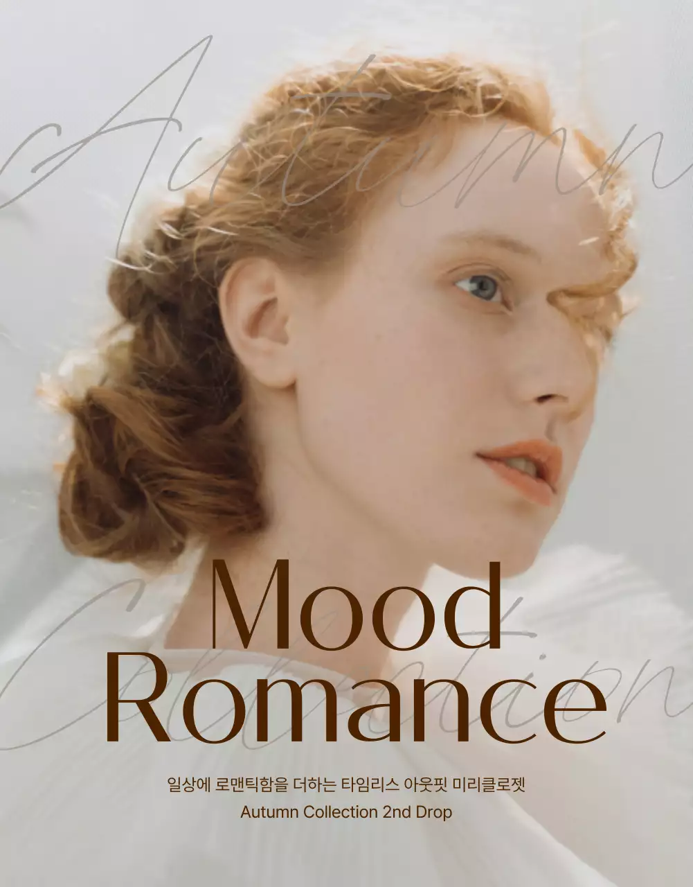 베이지 갈색의 트렌드한 여성 의류 광고