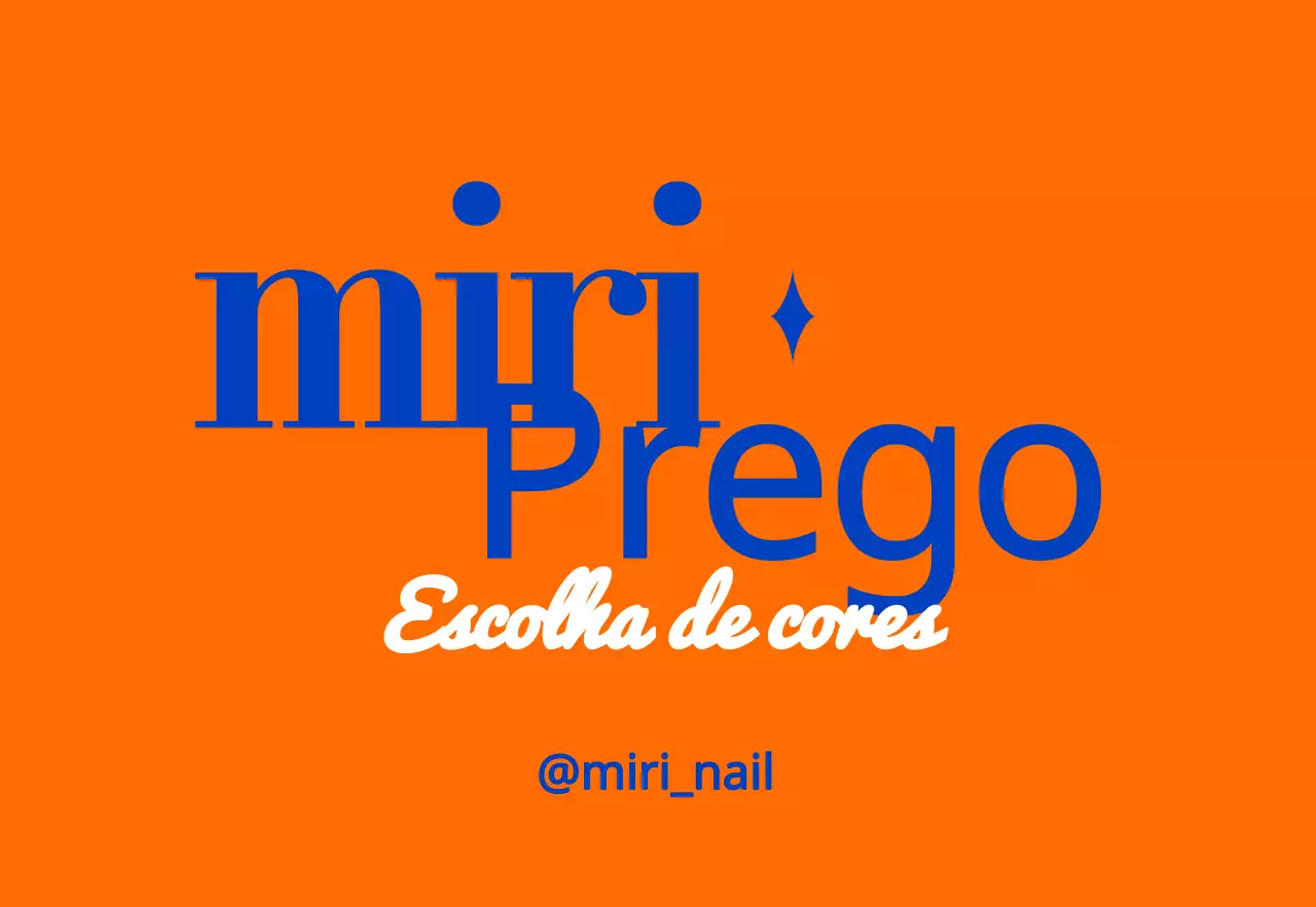 Promoção de uma loja de nail art com texto em azul e laranja