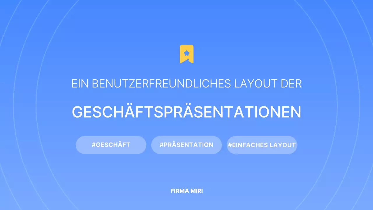 Eine einfache Geschäftspräsentation in Blau und Gelb