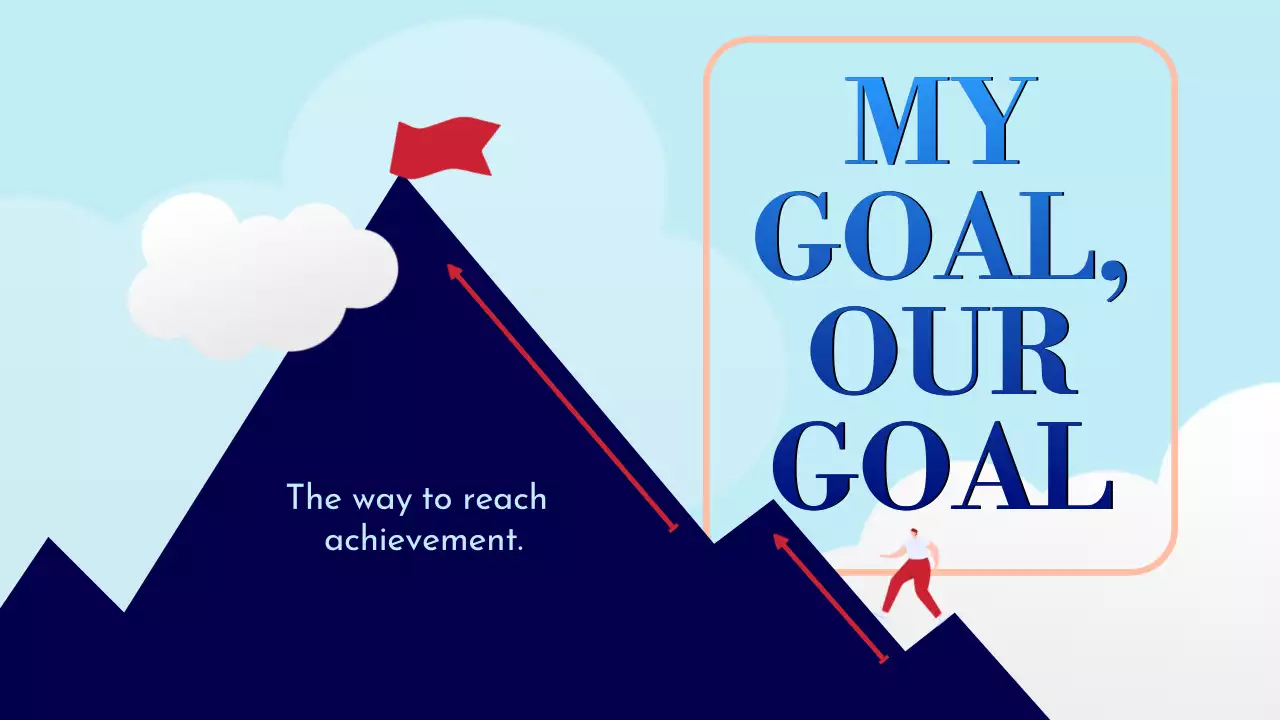 Navy and Sky blue trendy Goals and Objectives Planner