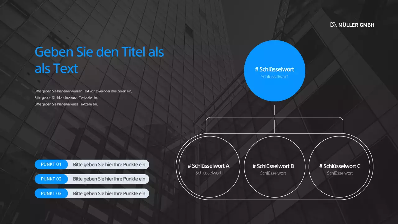 Eine einfache Geschäftspräsentation in Weiß und Blau