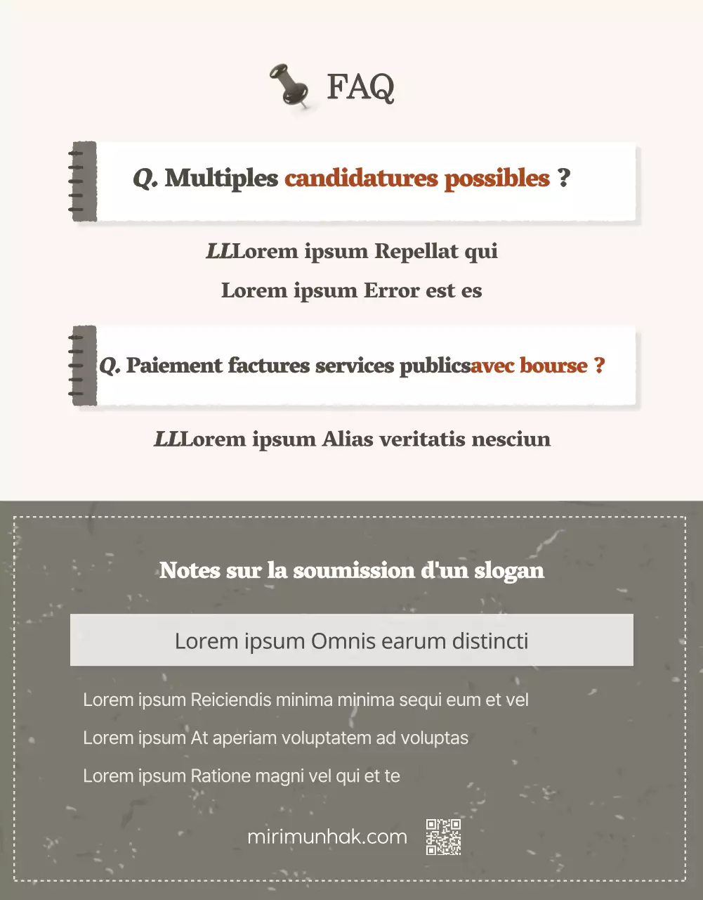 Annonce d'un concours pour un slogan littéraire d'amour de style vintage et simple en beige et marron.