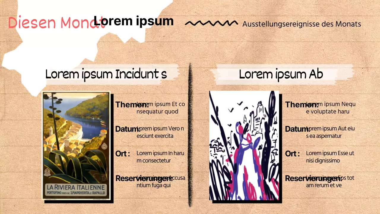 Ein Führer zu trendigen Stadtvierteln auf beigefarbenem Hintergrund