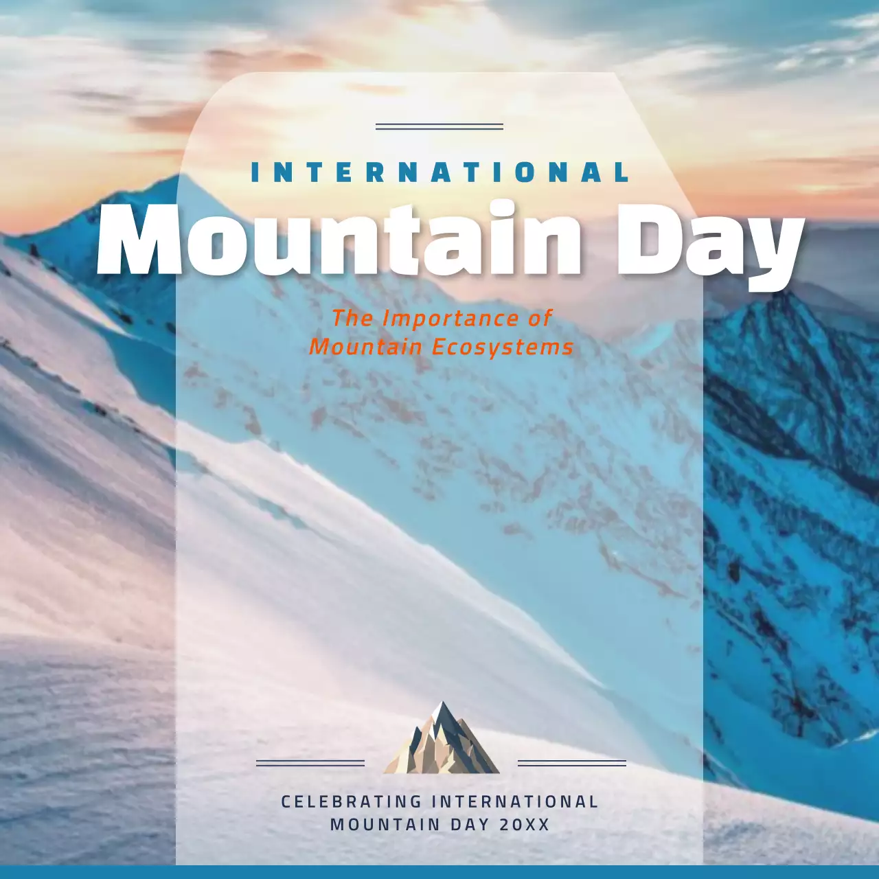 Blue Minimal Mountain Announcement Social Media Post