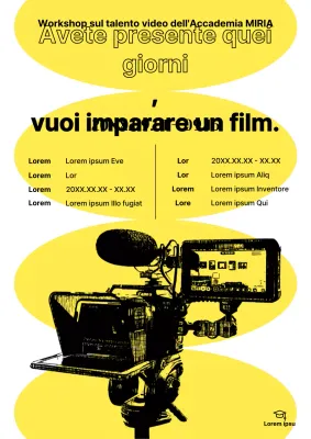 Workshop video sul disegno a matita gialla e nera