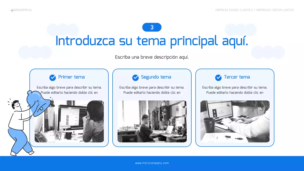 Un sencillo plan de negocios en azul claro y azul