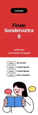 Förderung von Abschlussprüfungs-Specials mit kontrastierenden roten und weißen Highlights