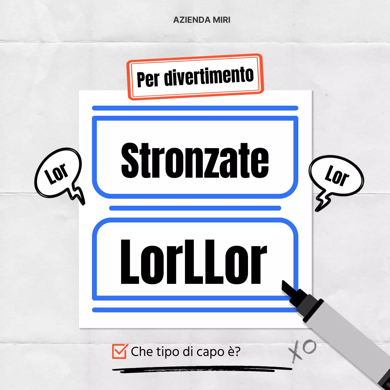 Un semplice post di test diagnostico blu e bianco di tipo goofy