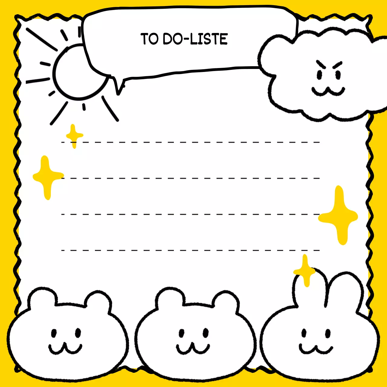 Post-it-Zettel mit niedlichen handgezeichneten Zeichen