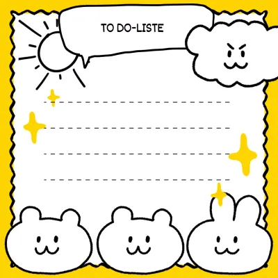 Post-it-Zettel mit niedlichen handgezeichneten Zeichen