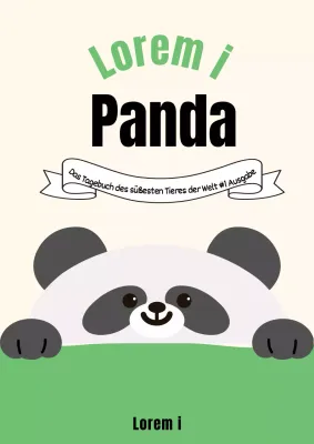 Ein einfacher Bucheinband in Grün mit Pandabärenzucht