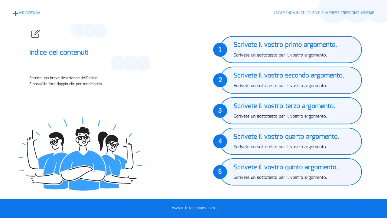 Un semplice business plan in azzurro e blu