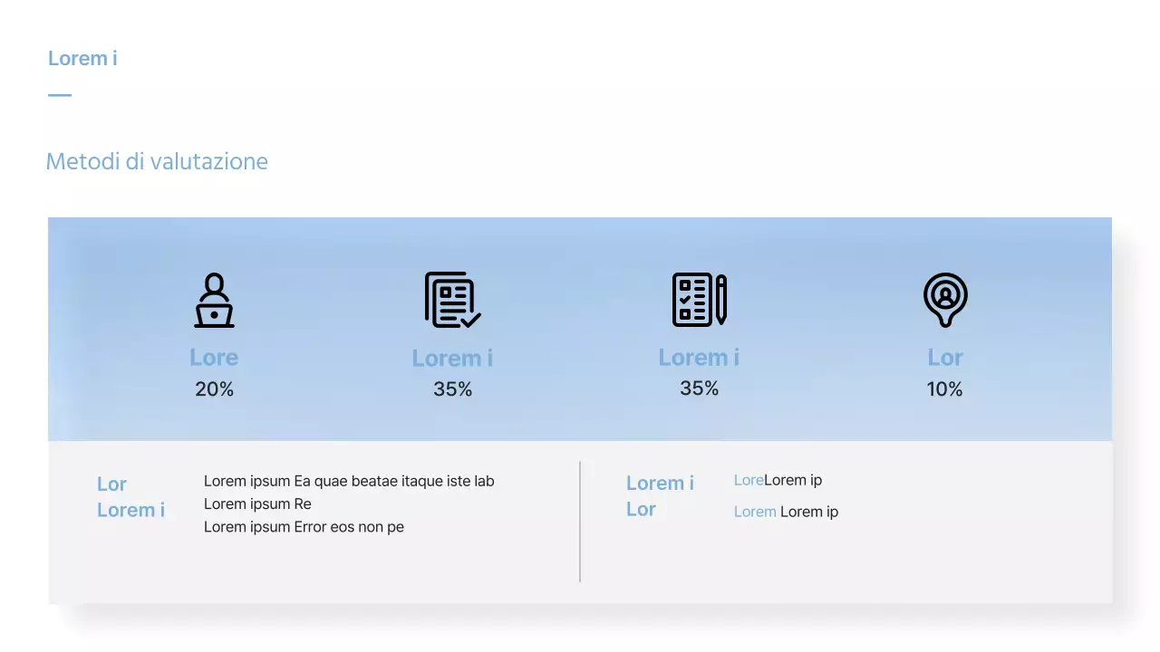 Orientamento del corso utilizzando una foto con un gradiente azzurro e bianco