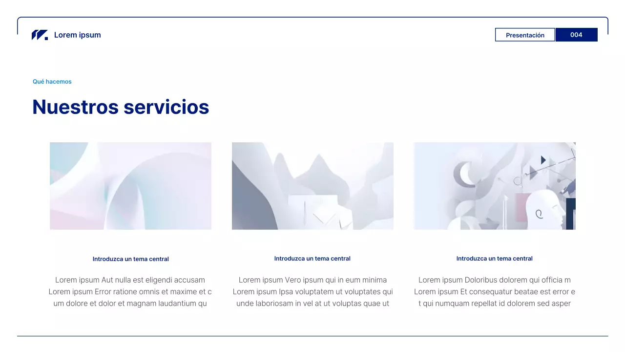 Informes comerciales geométricos en azul