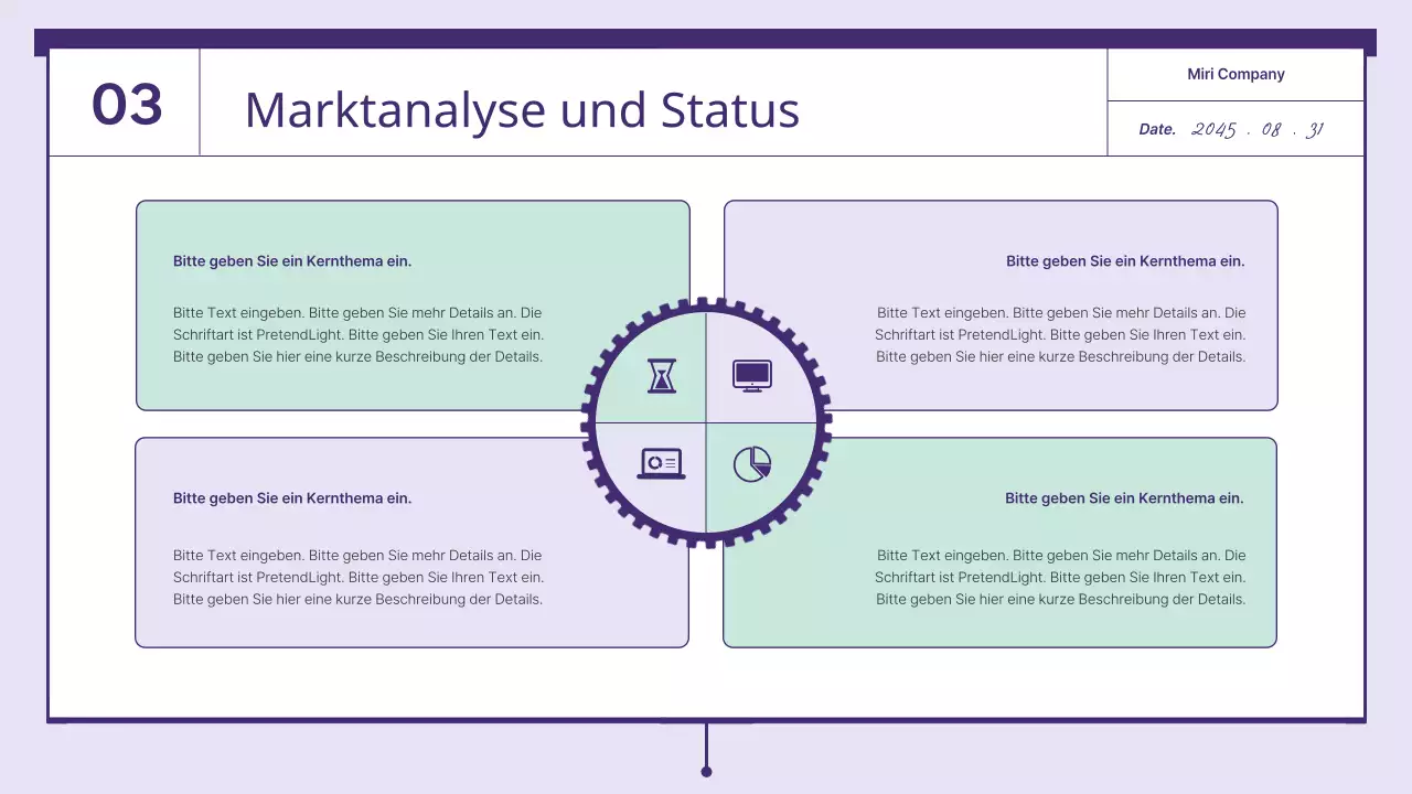 Ein Vorschlag mit lilafarbenen und mintfarbenen Radelementen