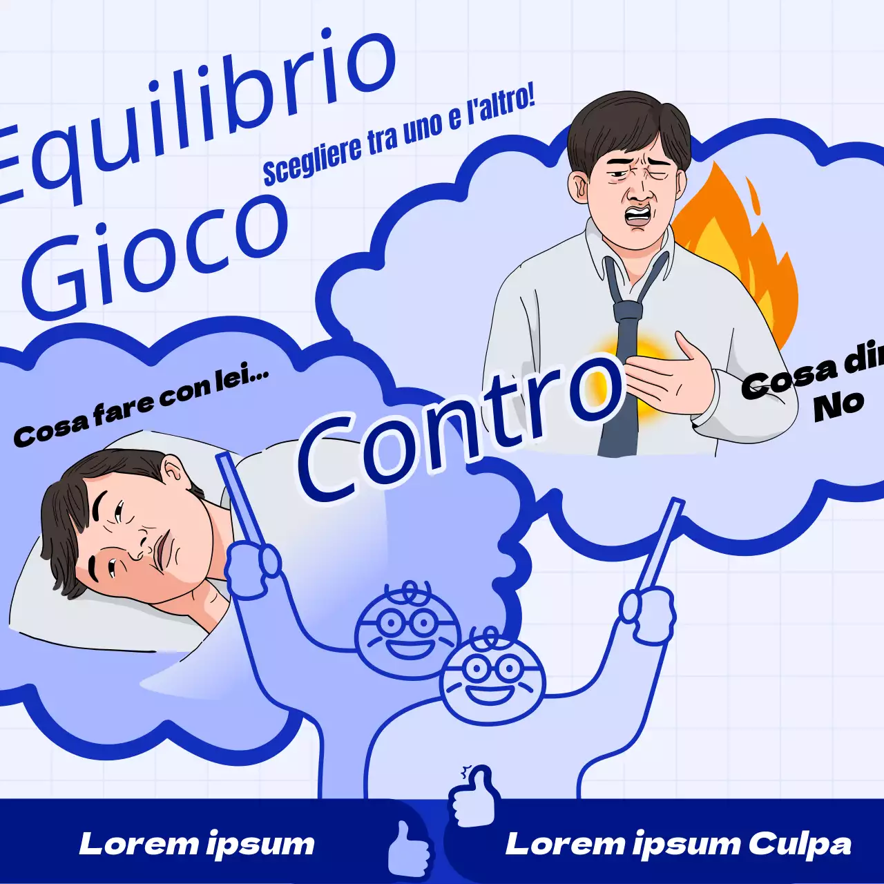 Pubblicità blu e kitsch dei giochi di equilibrio