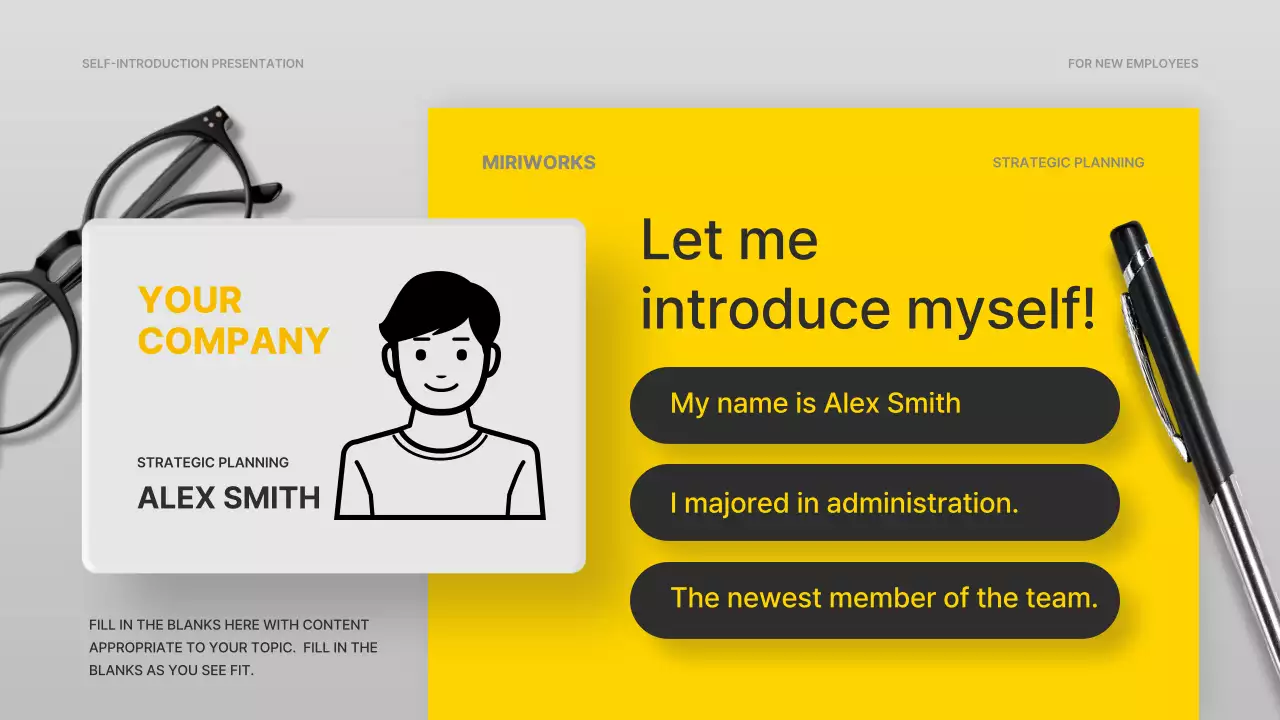 옐로우 프로페셔널 직원 가이드 프레젠테이션