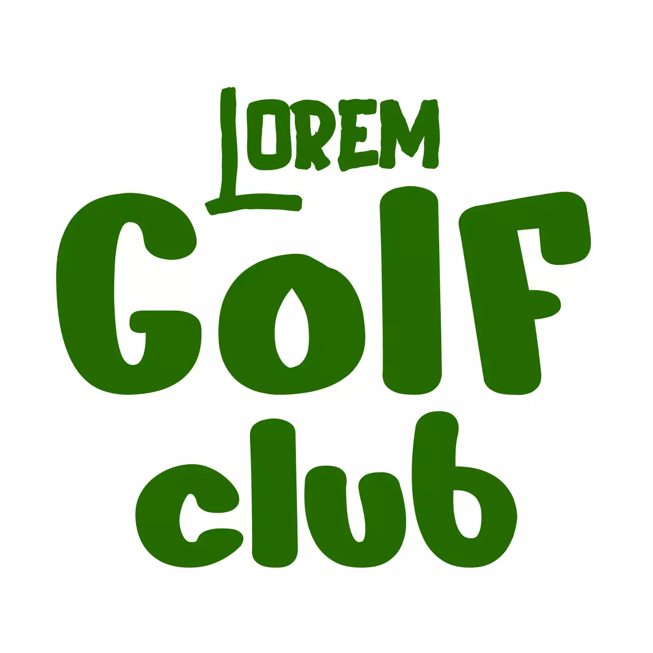 Dedicado a los palos de golf con un simpático concepto de ilustración de oso en verde y naranja