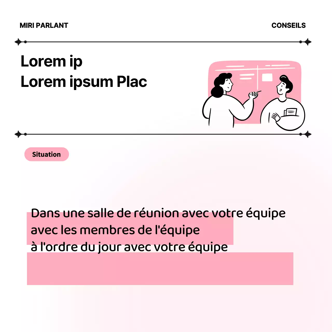 Matériel d'enseignement de l'anglais des affaires minimaliste en rose et blanc