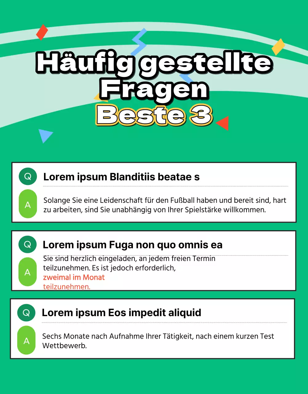 Werbeflyer für den Frauenfußball mit einem Bild eines grünen Fußballfeldes