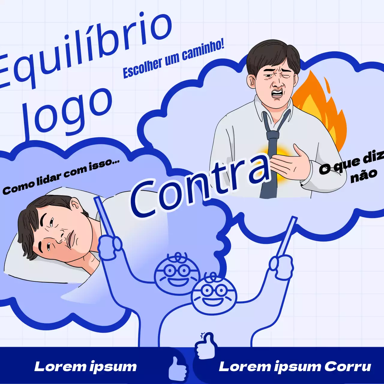 Anúncios azuis e kitsch de jogos de equilíbrio