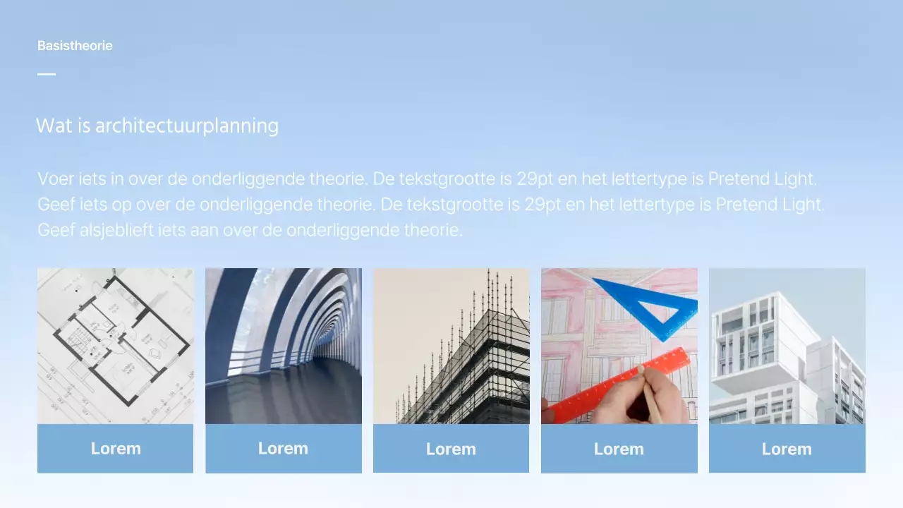 Cursusoriëntatie met behulp van een foto met een lichtblauw en wit kleurverloop