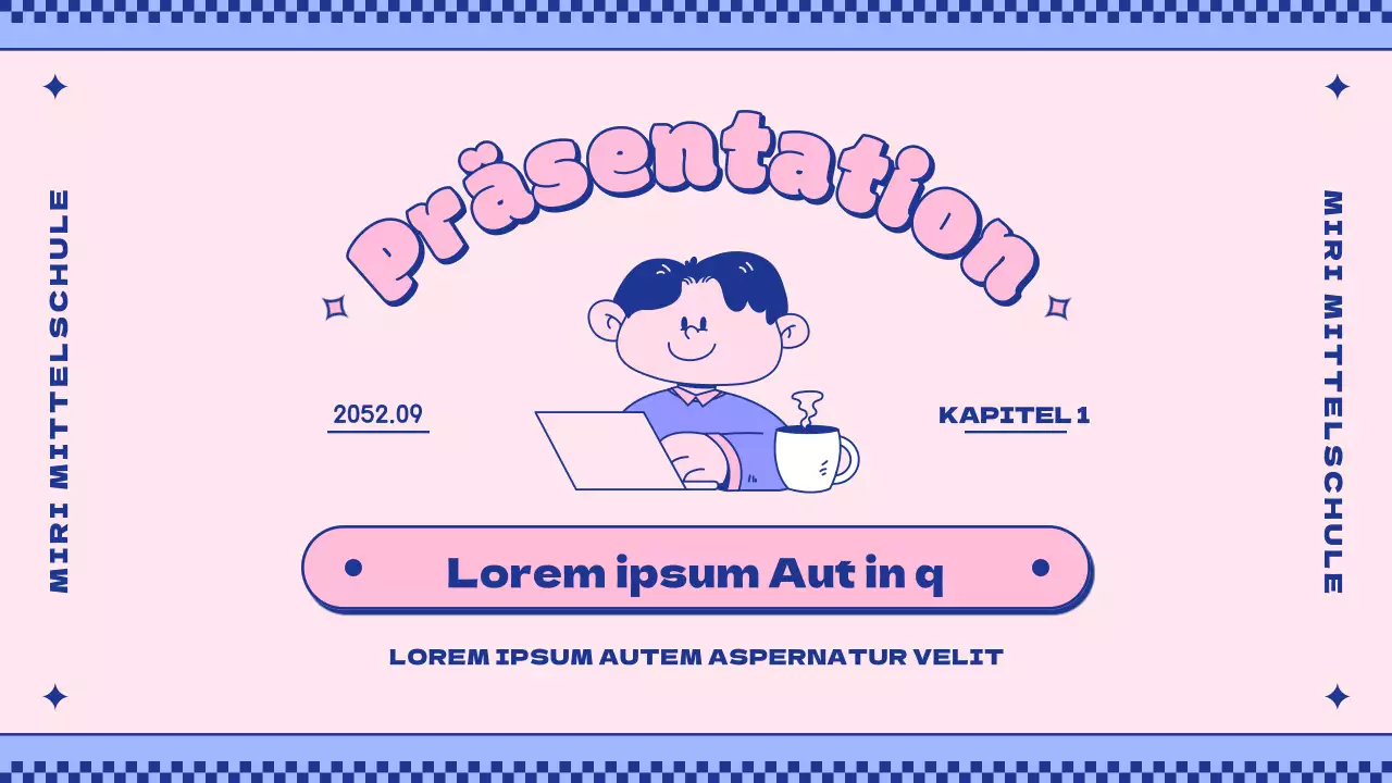 Einführung in das Konzept der niedlichen rosa und lila Figuren