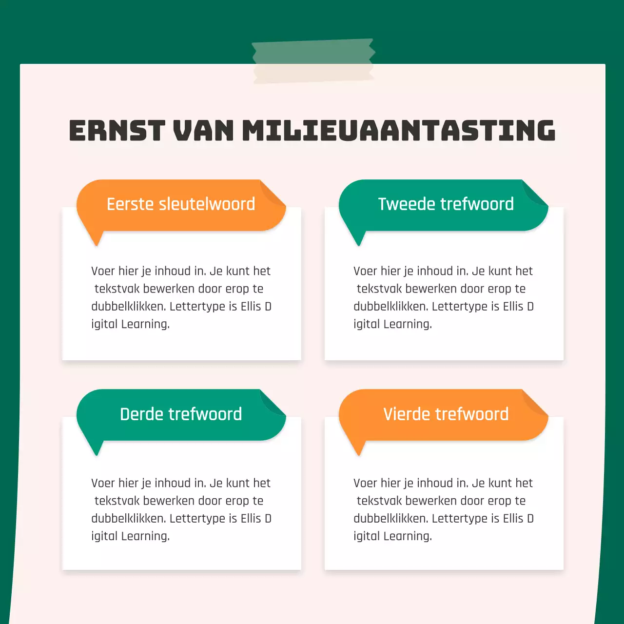 Een schattig oranje en groen stickerconcept voor het milieu CardNews