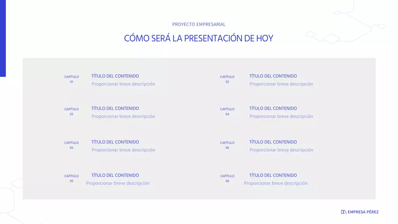 Blanco y azul para un look empresarial limpio