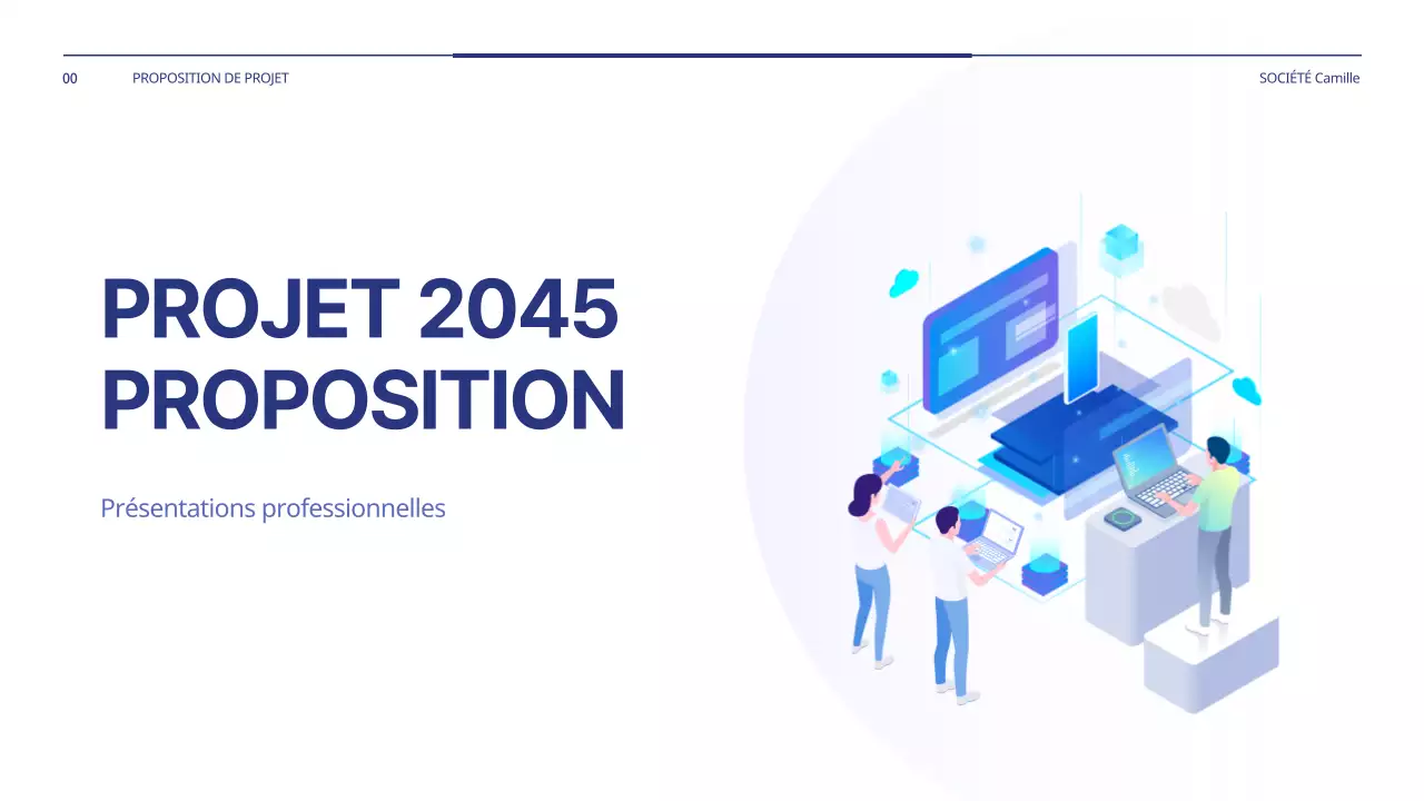 Une proposition de projet simple en bleu