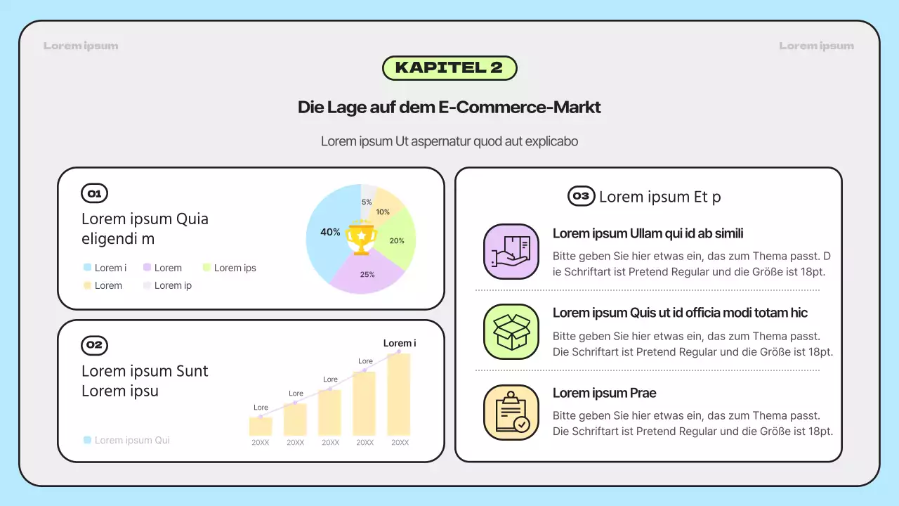 Einfache, regenbogenfarbige Marktforschungsberichte