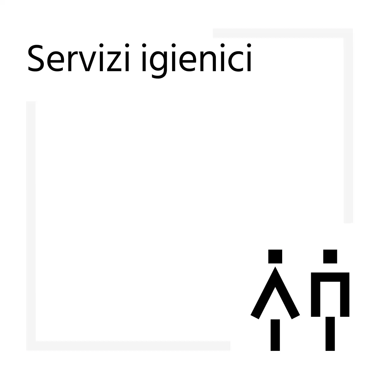 Segnaletica semplice con icone dall'aspetto digitale e testo segnaposto