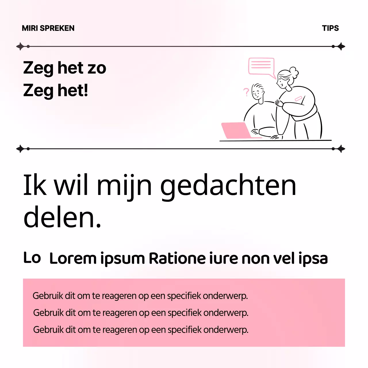 Minimalistisch lesmateriaal zakelijk Engels in roze en wit