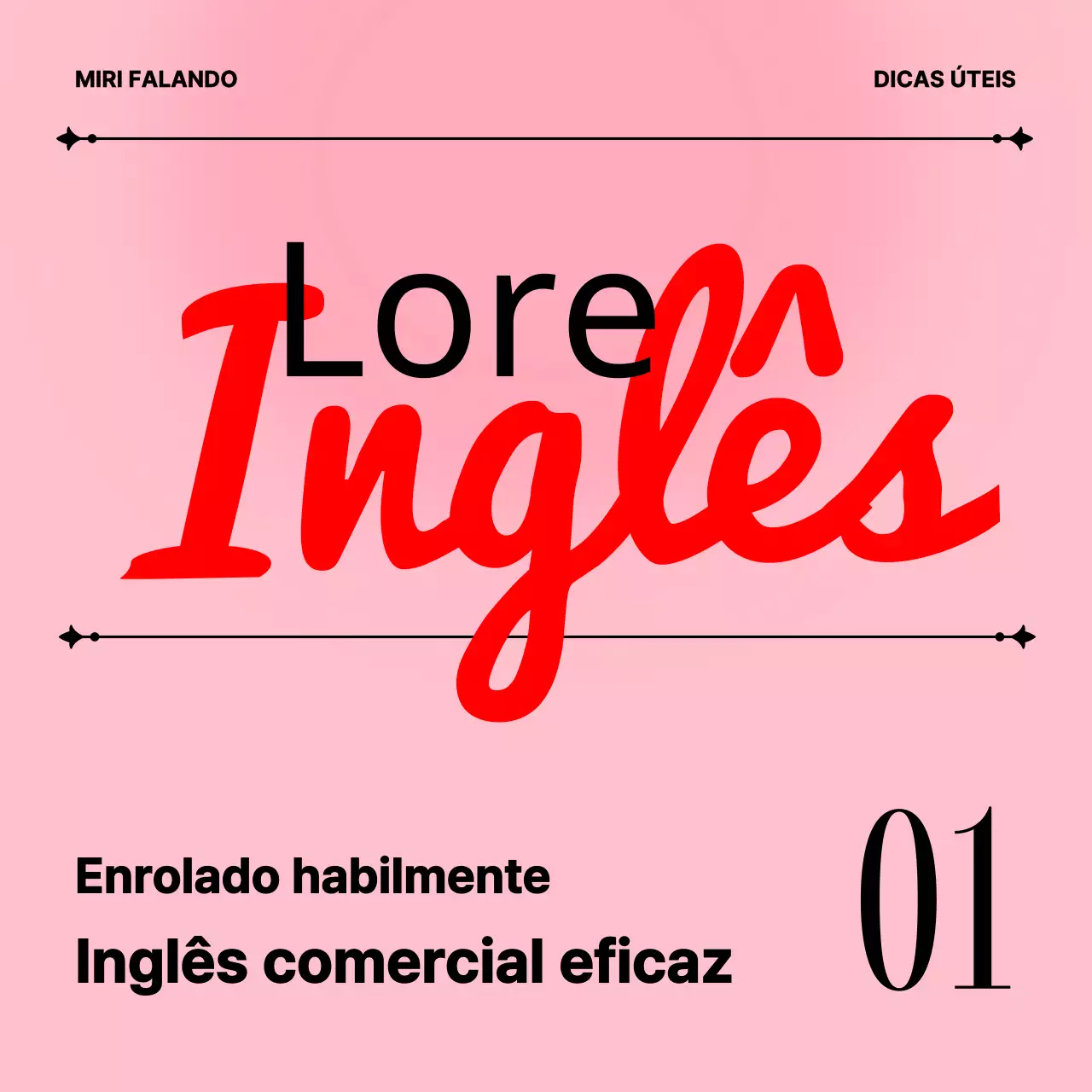 Materiais de ensino de inglês comercial minimalista em rosa e branco