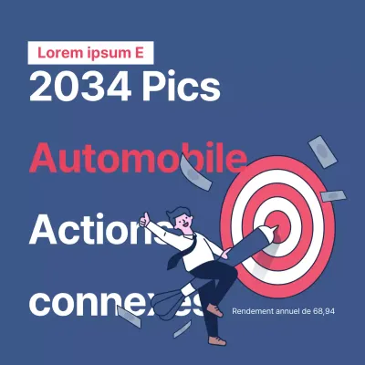 Un simple post de sélection d'actions rouge et bleu marine