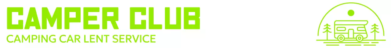 캠핑과 관련된 밝은 색상의 브랜드 로고