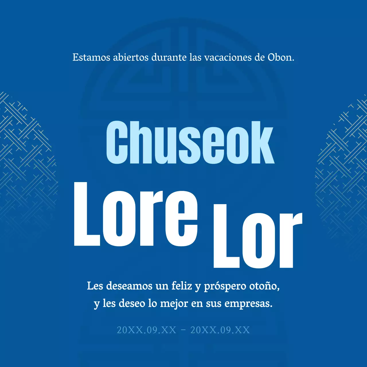 Un anuncio tranquilo y relajante en tonos azules con una fuente caligráfica.