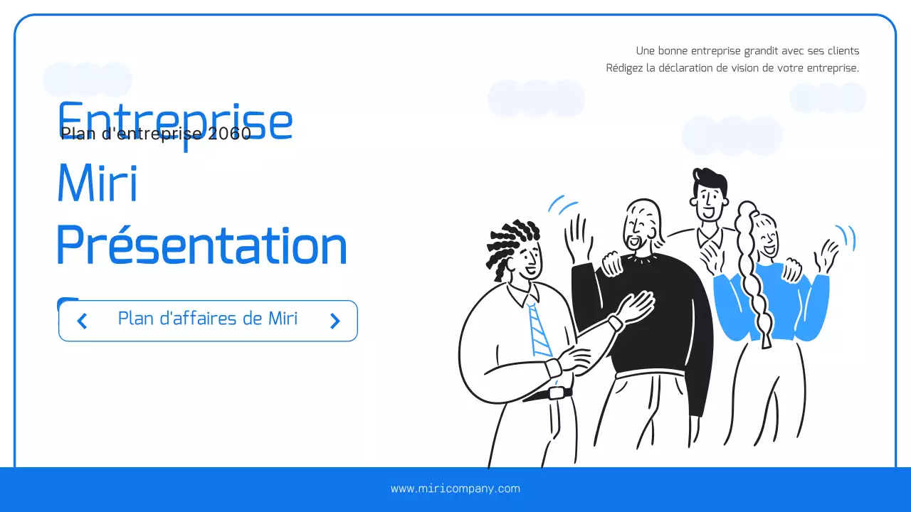 Un plan d'affaires simple en bleu clair et bleu