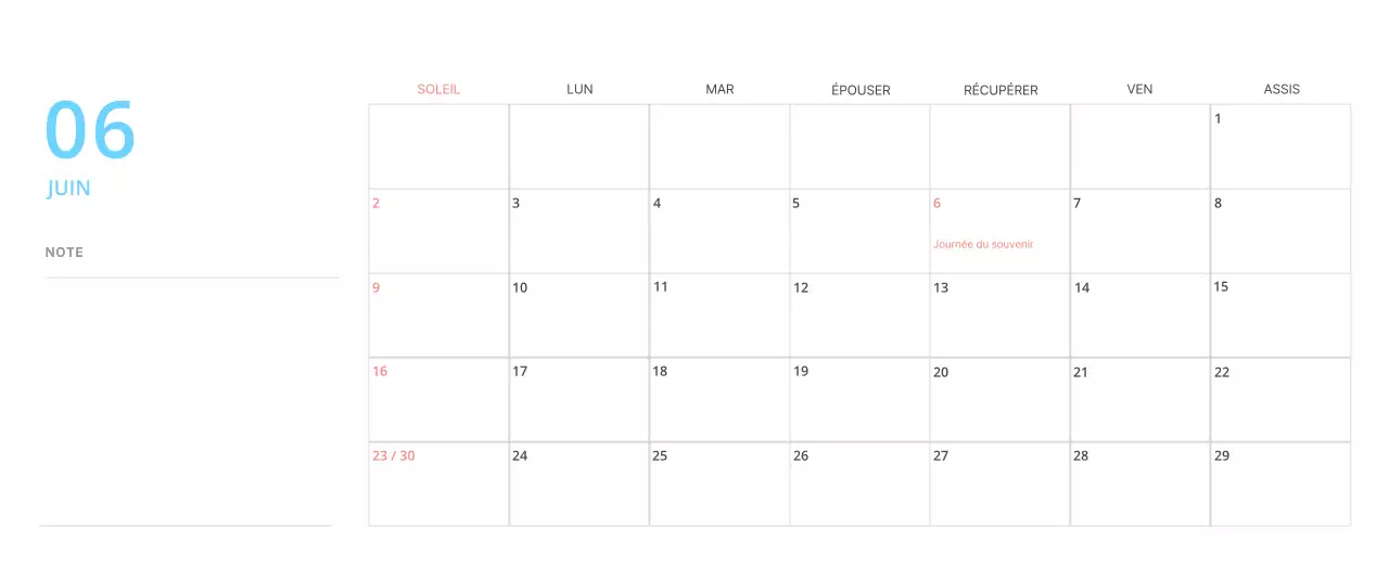 Calendrier de bureau illustré vert sur le thème de la famille